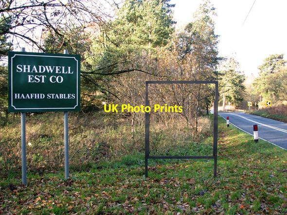Photo 6"x4" Sign at the entrance to Shadwell Estate, Santon Downham Santon Downham c2011