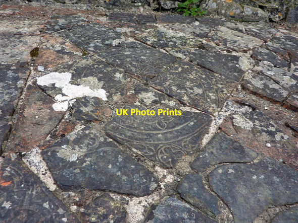 Photo 6"x4" Close-up of medieval floor tiles at Strata Florida abbey church Strata Florida c2011