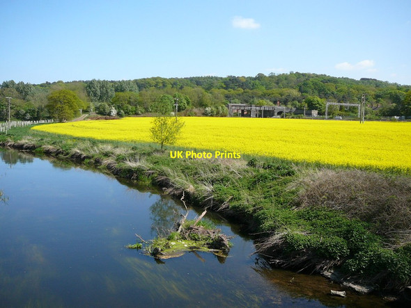 Photo 6"x4" View towards railway bridge from aqueduct over the River Sow near Milford Milford\/SJ9621 c2011