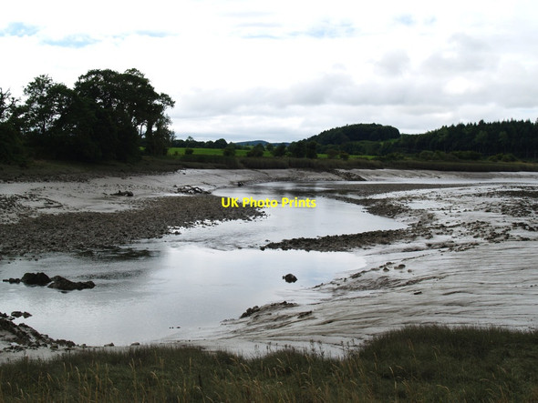 Photo 6"x4" Low Tide downstream of Tongland Bridge Tongland c2010
