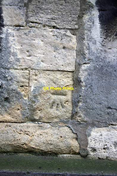 Photo 6"x4" Benchmark on the Bell Tower Malmesbury c2011