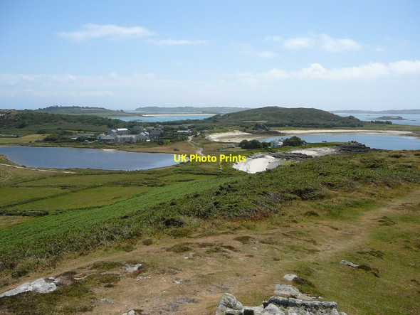 Photo 6"x4" View towards Hell Bay Hotel, Bryher from Gweal Hill Pool\/SV8714 c2011