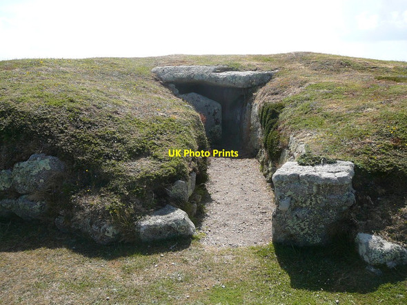 Photo 6"x4" Chambered cairn entrance on Porth Hellick Down, St Mary's Hugh Town c2011
