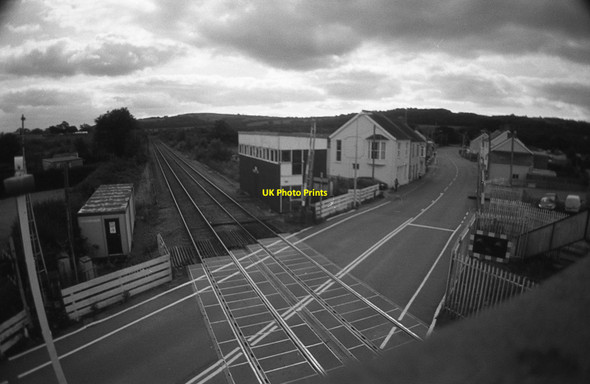 Photo 6"x4" The level crossing and signal box at Whitland Hendy-Gwyn c2011
