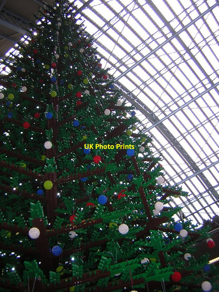 Photo 6"x4" St Pancras station, December 2011: Lego Christmas tree London c2011
