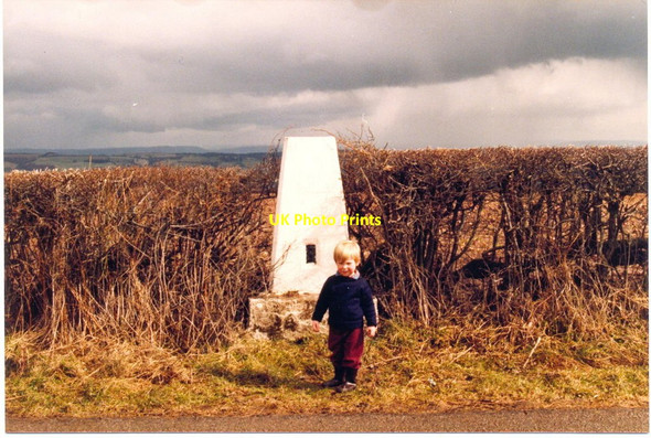 Photo 6"x4" Trig point and a small boy Hinton\/SO3338 c1986