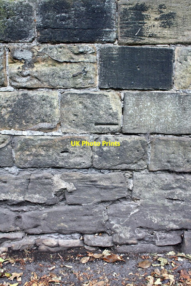 Photo 6"x4" Benchmark on the wall of Huddersfield Road Barnsley\/SE3406 c2011
