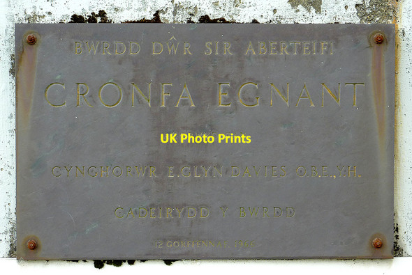 Photo 6"x4" Plaque on the dam at Llyn Egnant, Ceredigion Bryn Llyn Egnant c2011
