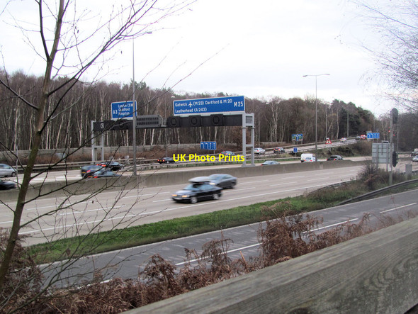 Photo 6"x4" M25-A3 slip roads from Wisley Common Wisley c2011