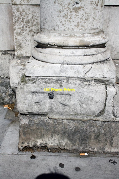 Photo 6"x4" Benchmark on entrance to Coram's Fields, Guilford Street London c2011