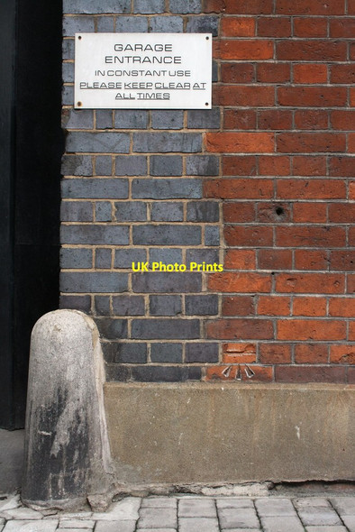 Photo 6"x4" Benchmark on Warner Street garage London c2011