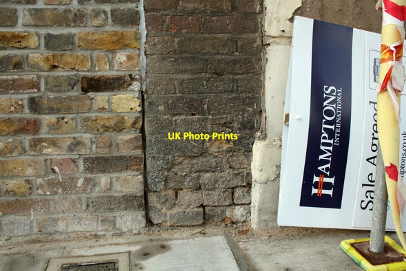 Photo 6"x4" Damaged benchmark on #67 Amwell Street London c2011