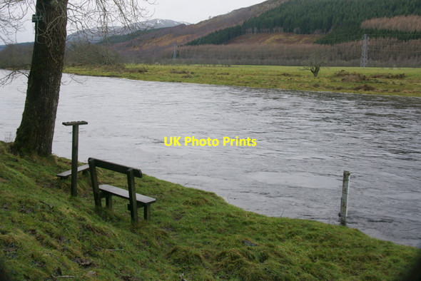 Photo 6"x4" Seat beside the River Glass at Crochail Corrimony c2011