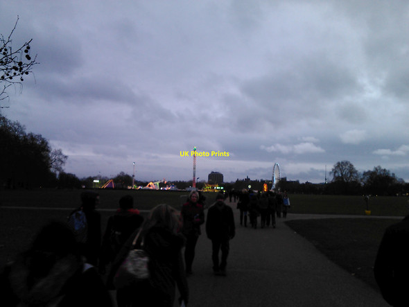 Photo 6"x4" View into Winter Wonderland from the path in Hyde Park Westminster c2011