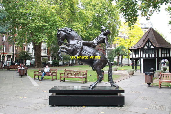 Photo 6"x4" Statue, Soho Square - The Conversion of St Paul London c2011