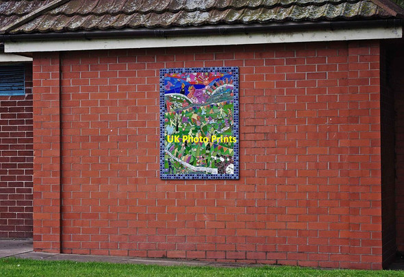 Photo 6"x4" Mosaic at Wem Recreation Ground, Aston Street, Wem Wem c2011