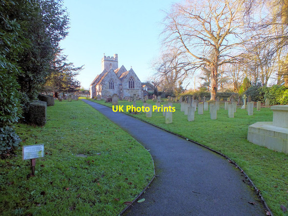 Photo 6"x4" Path through the churchyard Fovant c2012