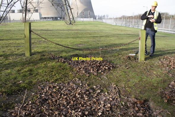 Photo 6"x4" Looking for a benchmark at Didcot Power Station Appleford c2012