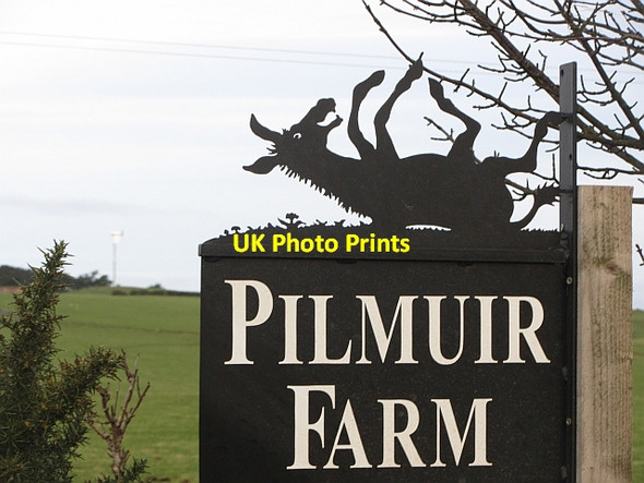 Photo 6"x4" Pilmuir Farm sign Coldingham c2012