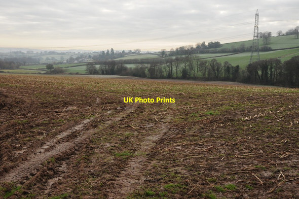 Photo 6"x4" Arable field above Pant Brook Llanddewi Rhydderch c2012