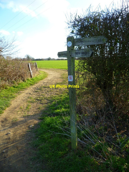 Photo 6"x4" Path junction west of Westlands Farm Shipton Green c2012