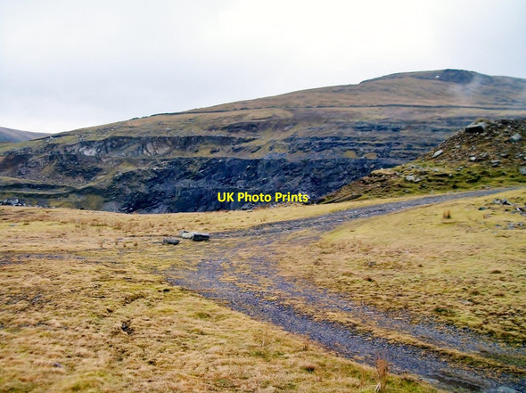 Photo 6"x4" Roadway over waste tip at the disused Marchlyn Quarry Dinorwic c2011