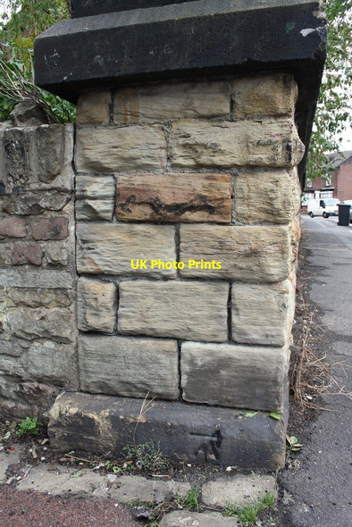 Photo 6"x4" Benchmark on bridge parapet end, Duchess Road Sheffield\/SK3587 c2011