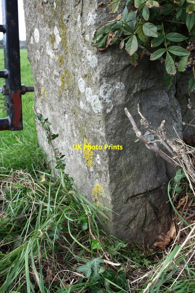Photo 6"x4" Benchmark on gatepost beside A684 Wensley\/SE0989 c2011