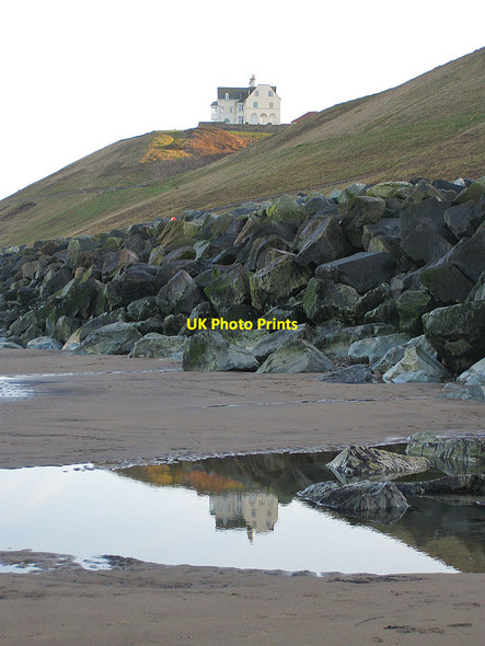Photo 6"x4" Rockpool reflection and sea defences Whitby\/NZ8910 c2012