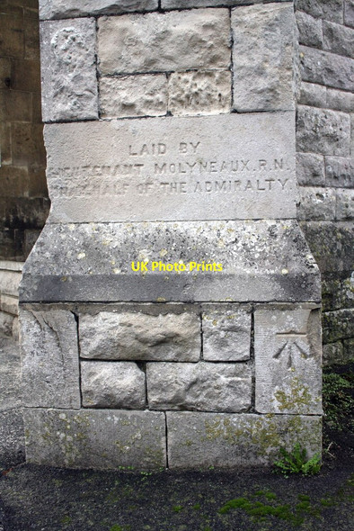 Photo 6"x4" Benchmark on buttress of Underhill Methodist Church Fortuneswell c2011