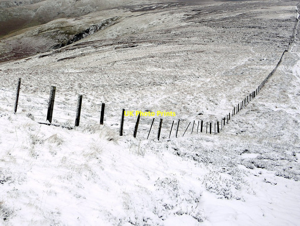 Photo 6"x4" Border fence near Blair's Hole Russell's Cairn c2012