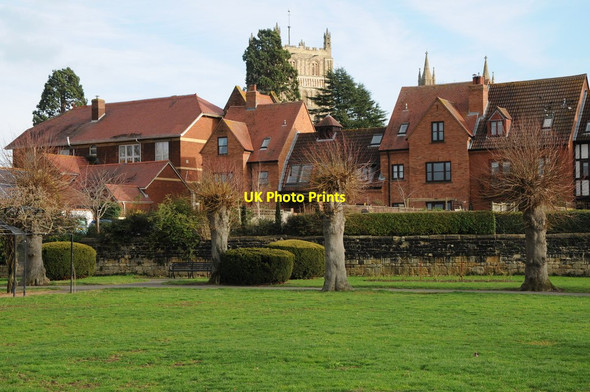 Photo 6"x4" Houses overlooking Victoria Gardens Tewkesbury c2012