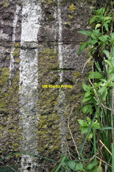 Photo 6"x4" Benchmark on wall beside disused tramway Fortuneswell c2011