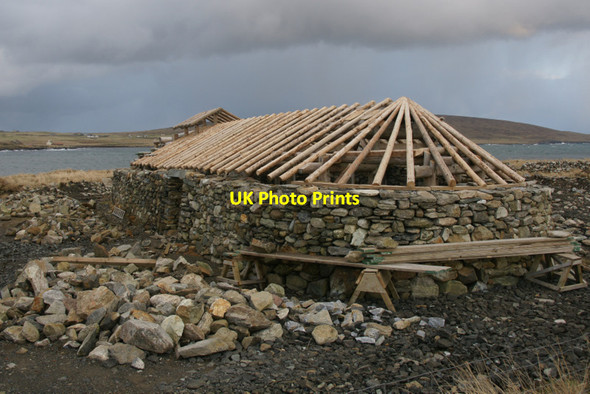 Photo 6"x4" Replica Viking Longhouse, Haroldswick Bothen c2012 P1
