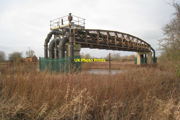 Photo 6"x4" Pipe bridge over the Stainforth and Keadby Canal Fishlake c2012