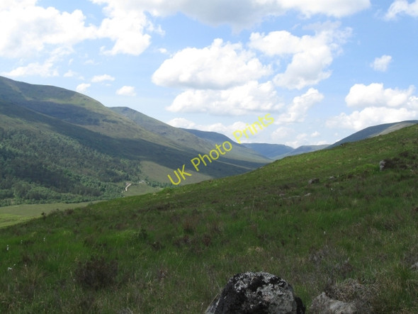 Photo 6"x4" Hillside & view up Glen Loy River Loy c2008
