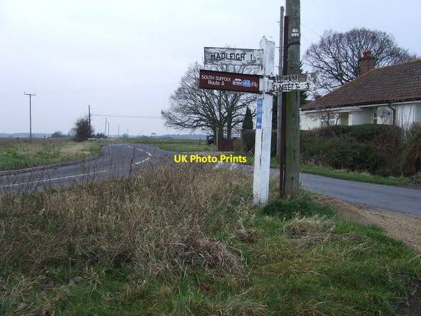 Photo 6"x4" Road Sign Hadleigh\/TM0242 c2012