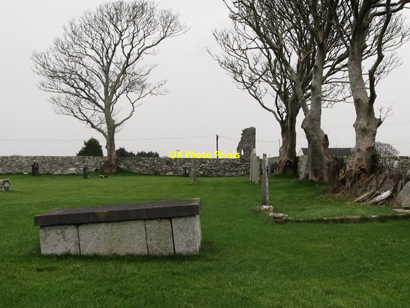 Photo 6"x4" The ruins of Castle Bright viewed from the churchyard of Brights CoI Parish Church Killough c2012