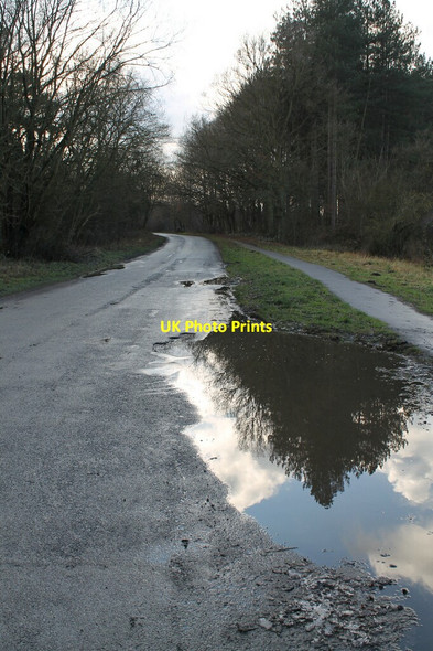 Photo 6"x4" Reflective Puddle on Walesby Road Market Rasen c2012