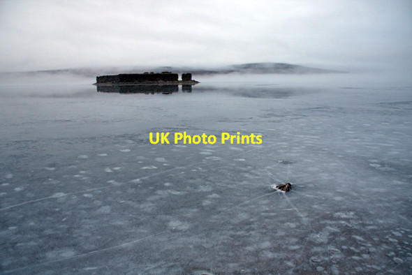 Photo 6"x4" Frozen Lochindorb Lochindorb Castle c2012