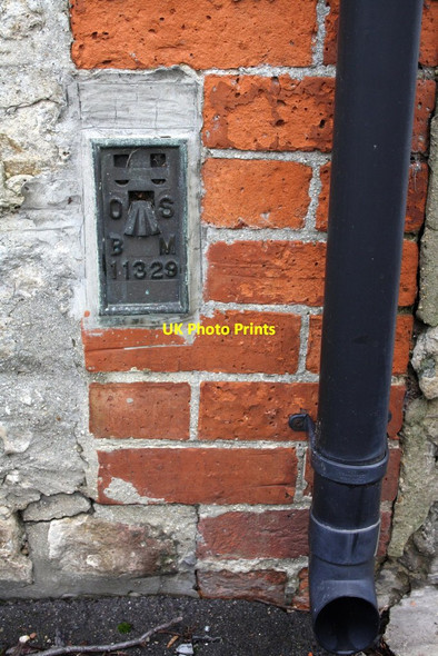 Photo 6"x4" Benchmark on Corner House, Church Green Stanford in the Vale c2012