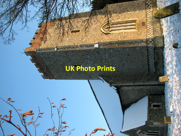 Photo 6"x4" Washbrook St Mary's church in the snow Chattisham c2012