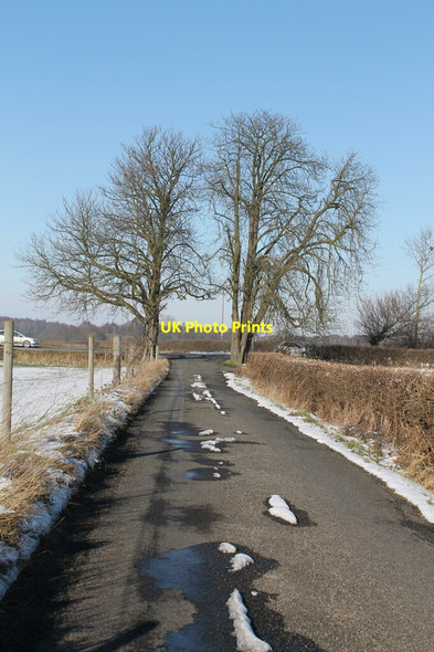 Photo 6"x4" Track from Pyewipe Inn joins A57 Burton-by-Lincoln c2012