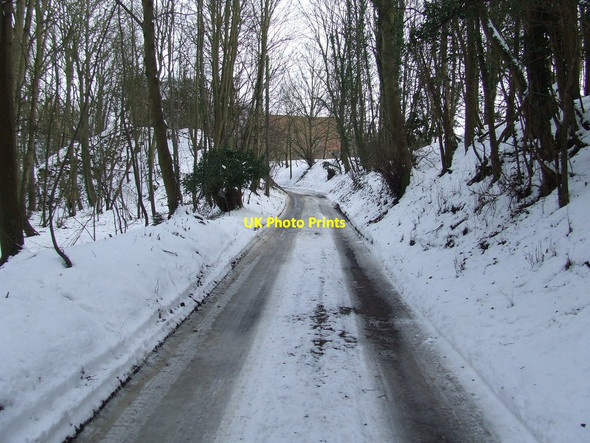 Photo 6"x4" Snow Covered Road Stoke by Clare c2012