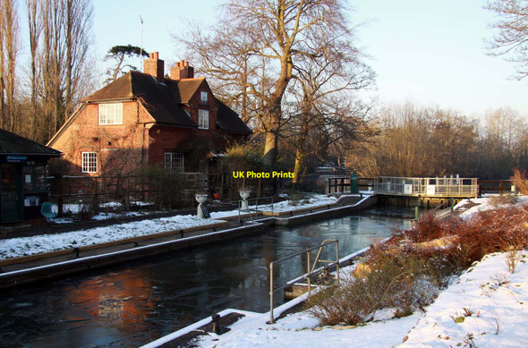 Photo 6"x4" A frozen Sonning Lock Sonning c2012