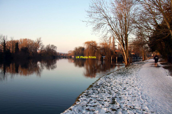 Photo 6"x4" Snow covered Thames Path at Sonning Sonning c2012