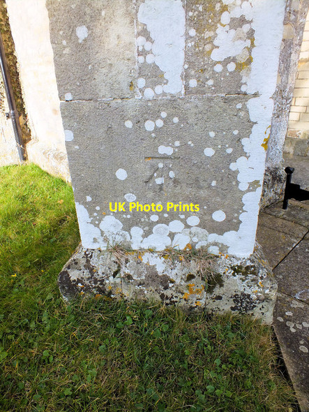 Photo 6"x4" Benchmark on the church Todber\/ST7920 c2012