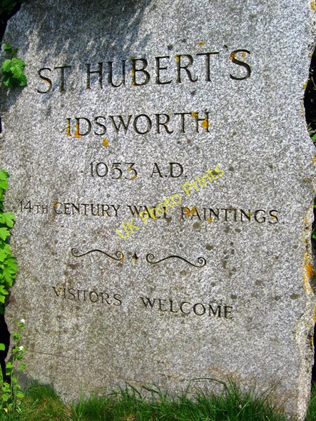 Photo 6"x4" Sign for St Hubert's Chapel, Idsworth Deanlane End c2008