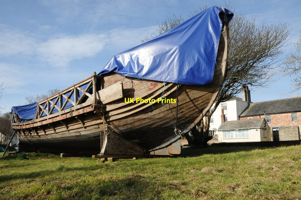 Photo 6"x4" Boat hull, Charlestown St Austell c2012