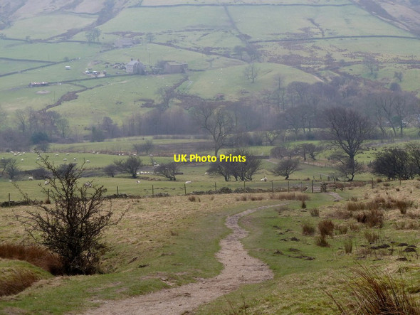 Photo 6"x4" Pennine Way and upper Edale Upper Booth c2012